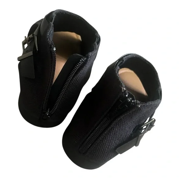 Comfortview summer sandals shoes 7.5 black canvas back zipper strap detail - Picture 6 of 16